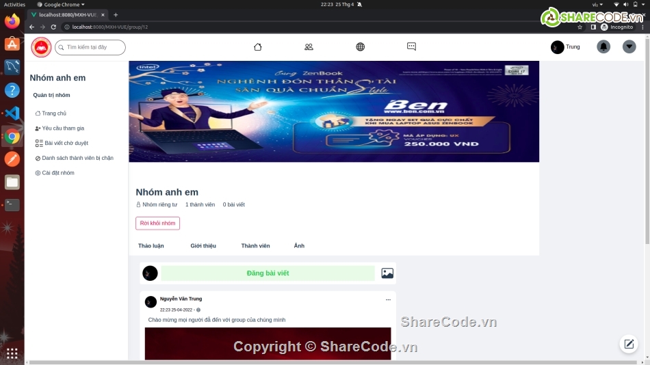 Code Web mạng xã hội,code web facebook,mã nguồn mạng xã hội